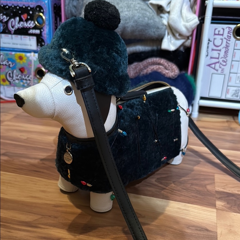 Kate Spade Black and White Dog Crossbody Bag
